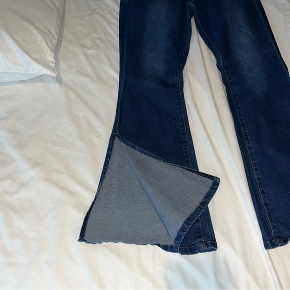 Women's Blue Flared Jeans - Picture 2 of 7